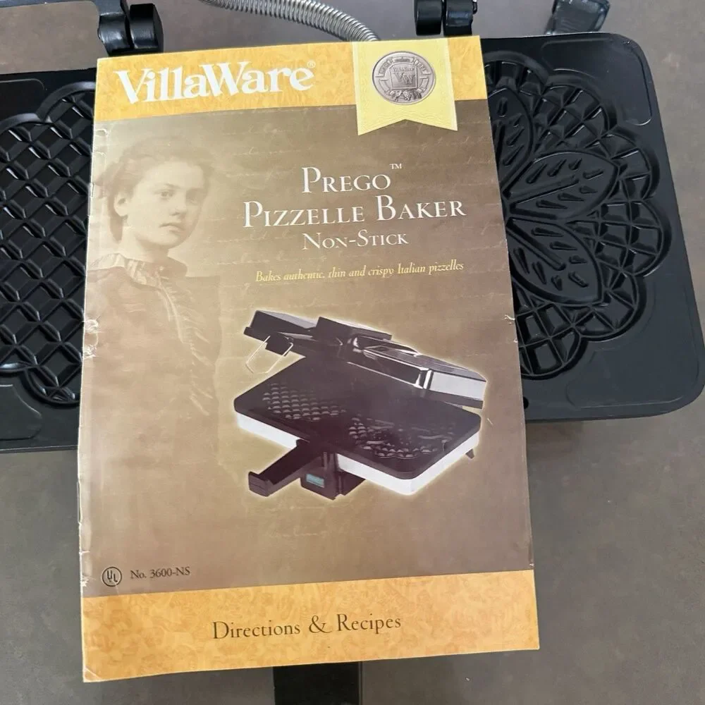 VillaWare Prego Pizzelle Baker Maker 3600-NS Italian Cookies